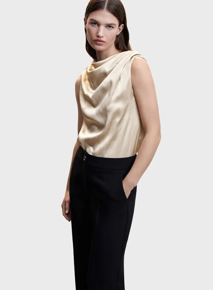Cowl Neck Satin Top