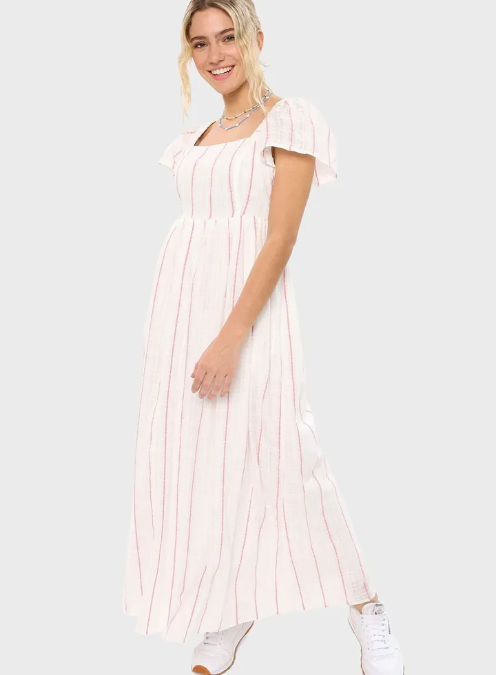Flute Sleeve Tiered Dress