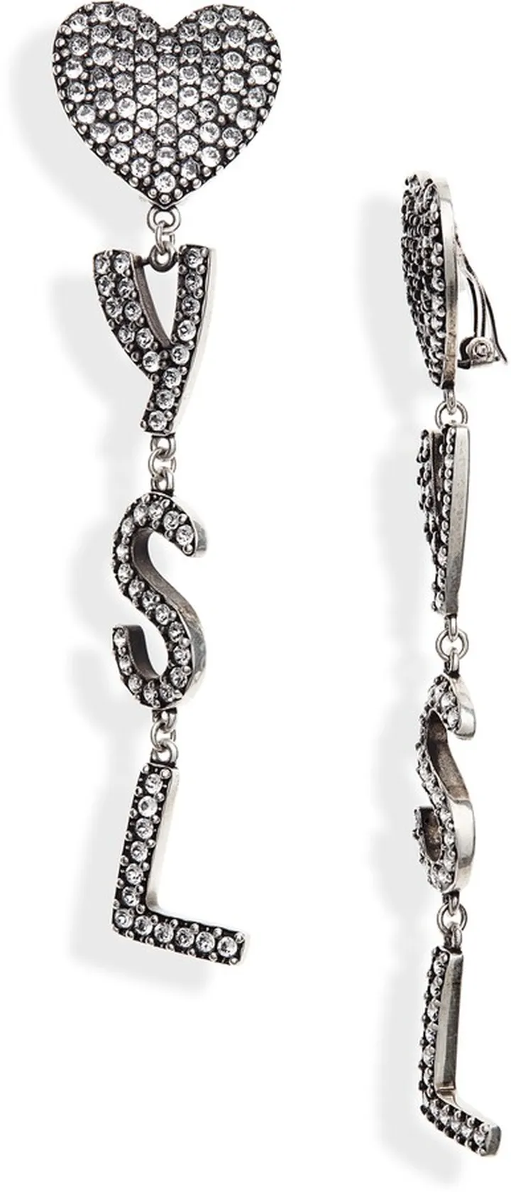Heart YSL Clip Earrings