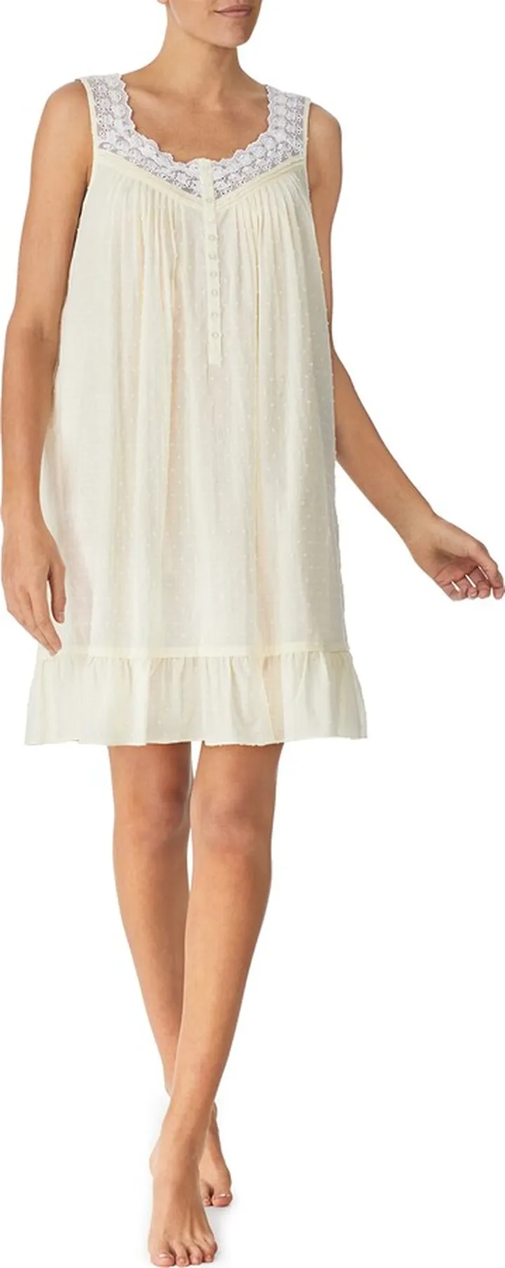 Short Cotton Lawn Nightgown