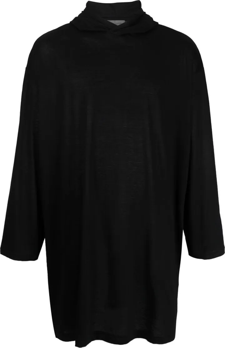 graphic-print long hoodie T-shirt
