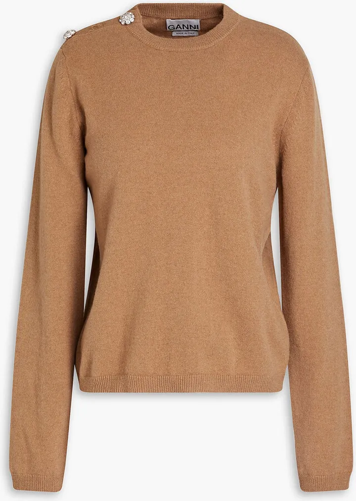 Button-embellished cashmere sweater
