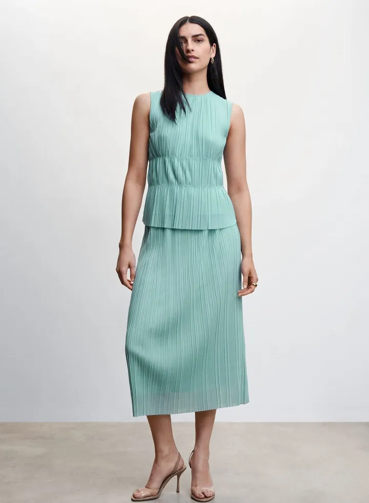 Pleated Midi Skirt
