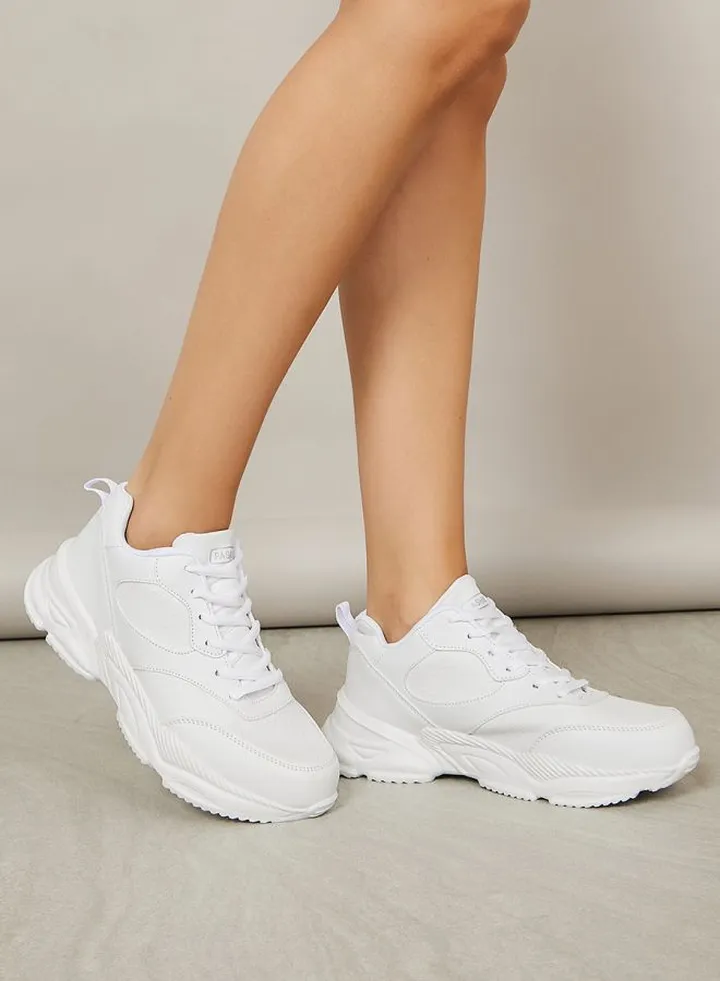 Knitted Upper Lace Up Sneakers
