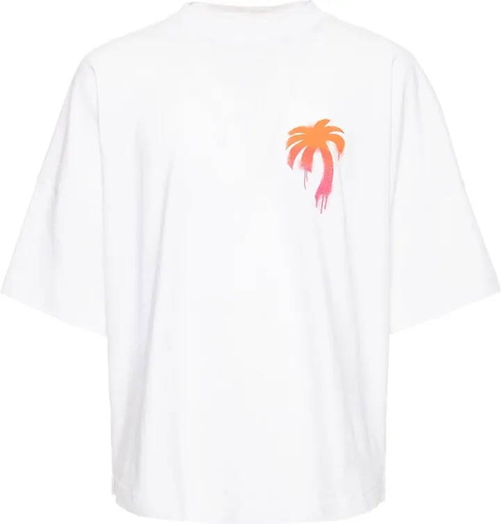 Oversize sprayed palm cotton t-shirt