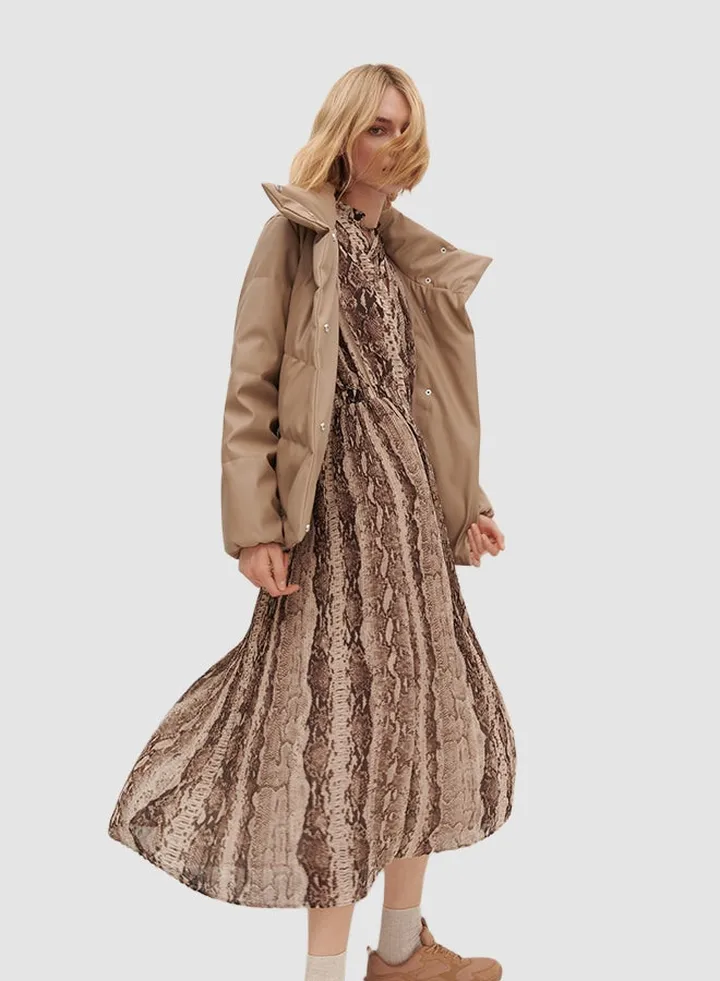 Snake Print Midi Dress