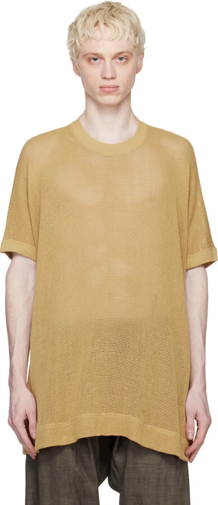 Jan-Jan Van Essche Yellow O-Project Semi-Sheer T-Shirt