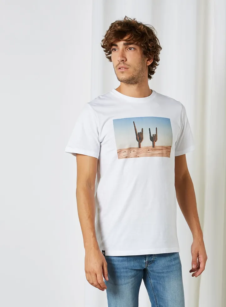 Stockholm Cactus Sign Logo Printed T-shirt
