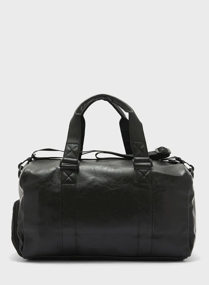 Men's Faux Leather Duffle Bag