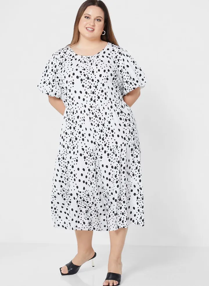 Puff Sleeve Tiered Dress