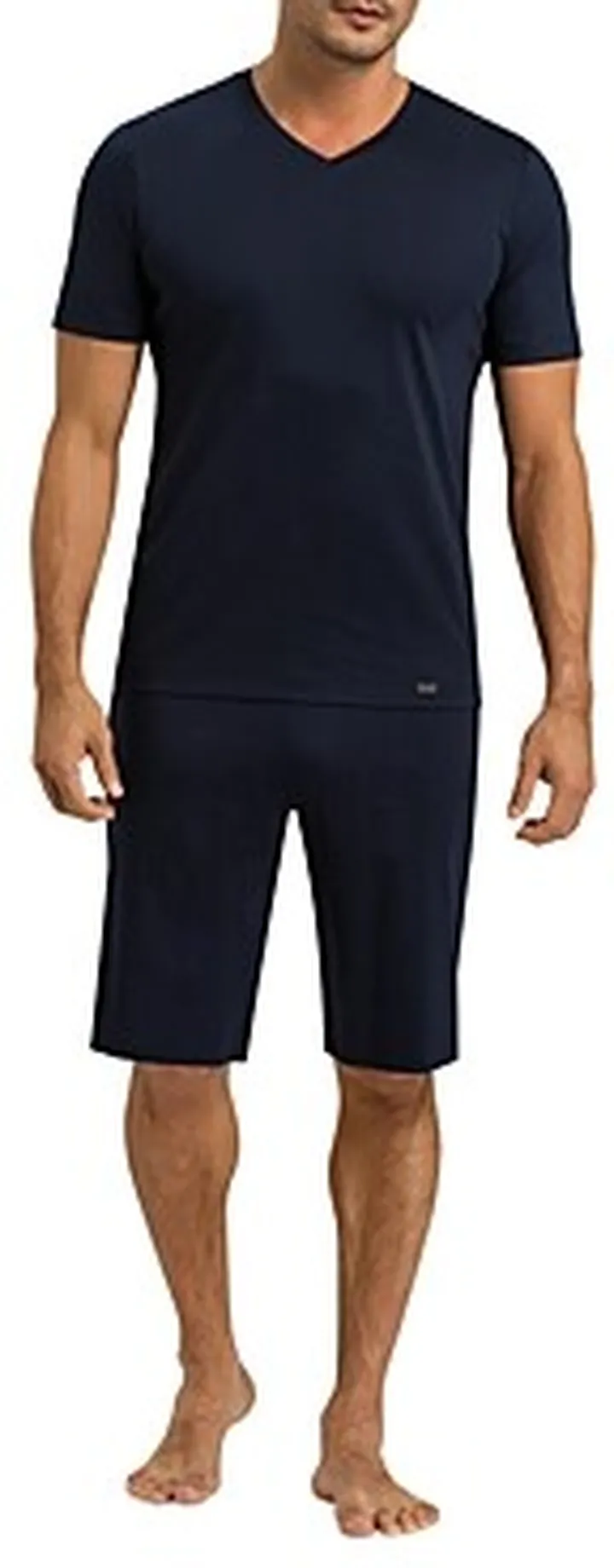 Hanro Night Selection Mercerized Cotton V Neck Pajama Tee & Pajama Shorts Set