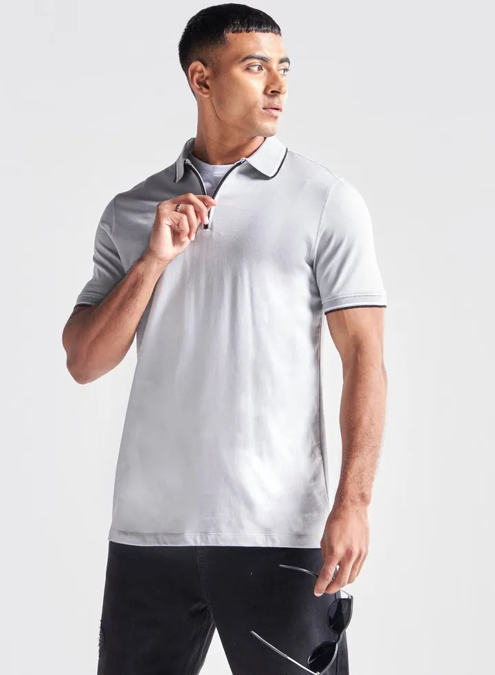 Zippered Polo Shirt