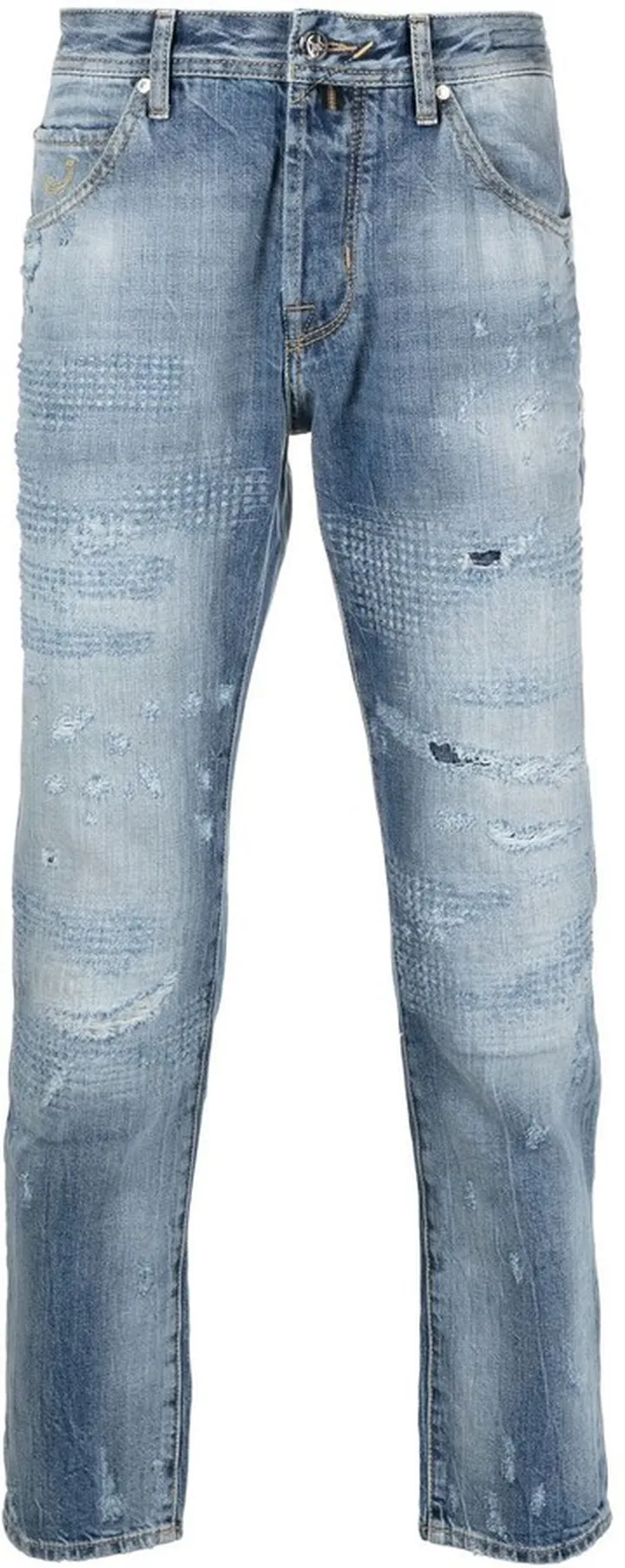 Distressed-Effect Slim-Fit Jeans