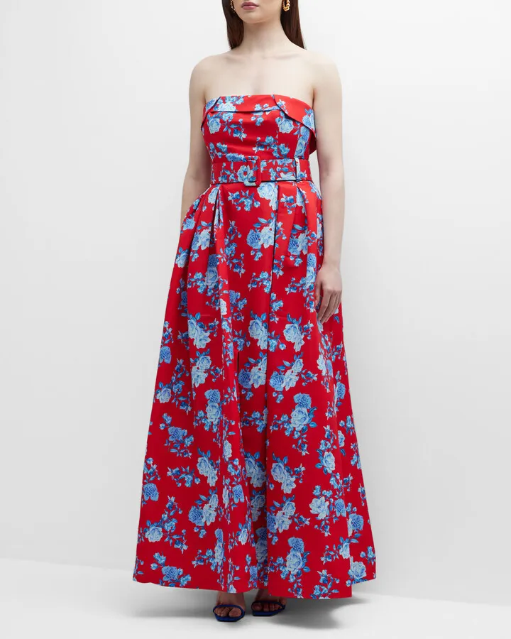 Brielle Floral Strapless Gown