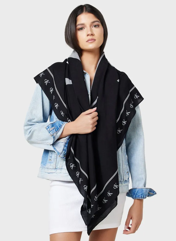 Logo Detailed Scarf