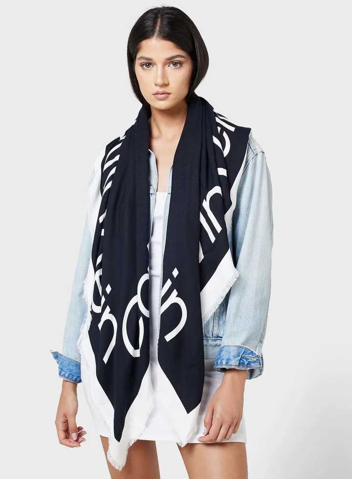 Contrast Logo Scarf