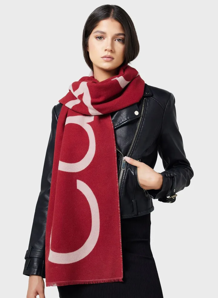 Fringes 2-Tones Wool Blend Scarf