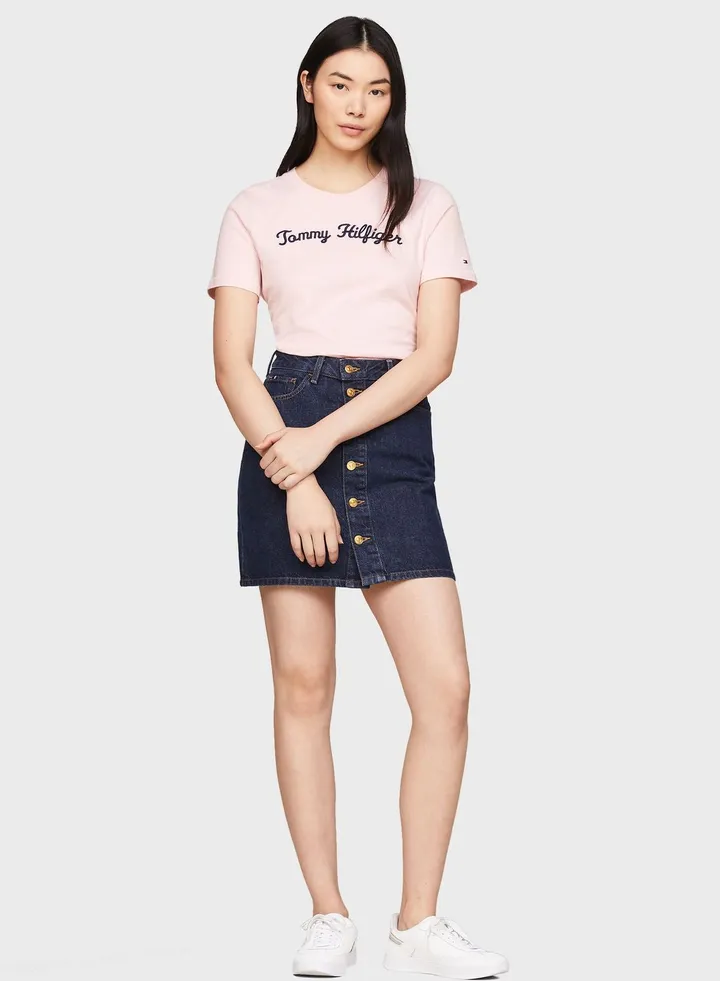 Crew Neck Logo Detail T-Shirt