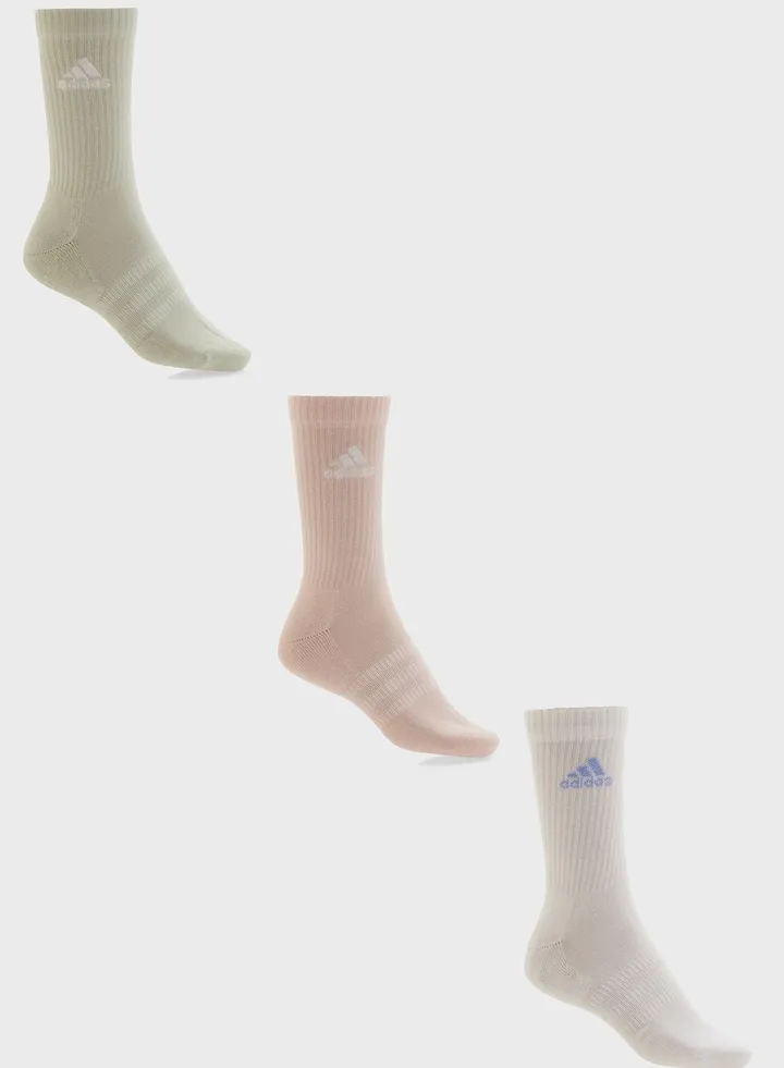 3 Pack Cushioned Crew Socks