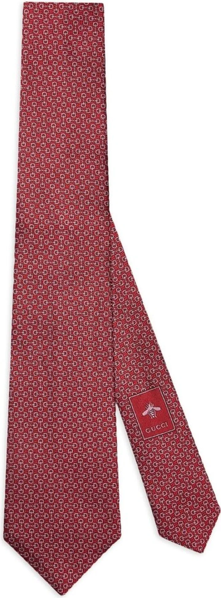 Horsebit jacquard silk tie