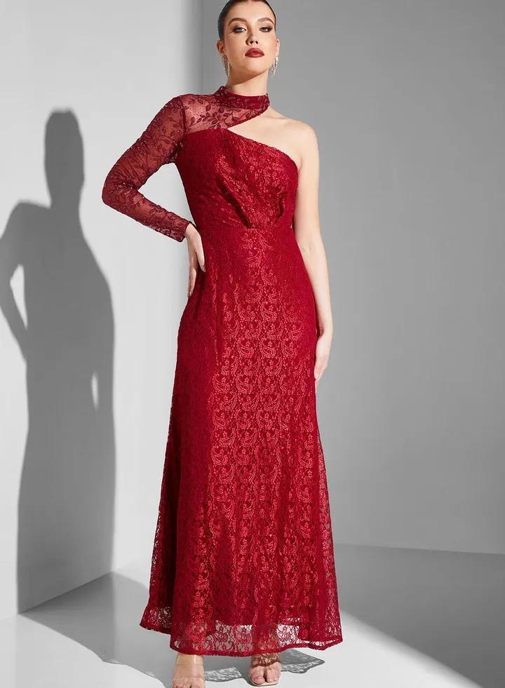 Mesh One Shoulder Dress