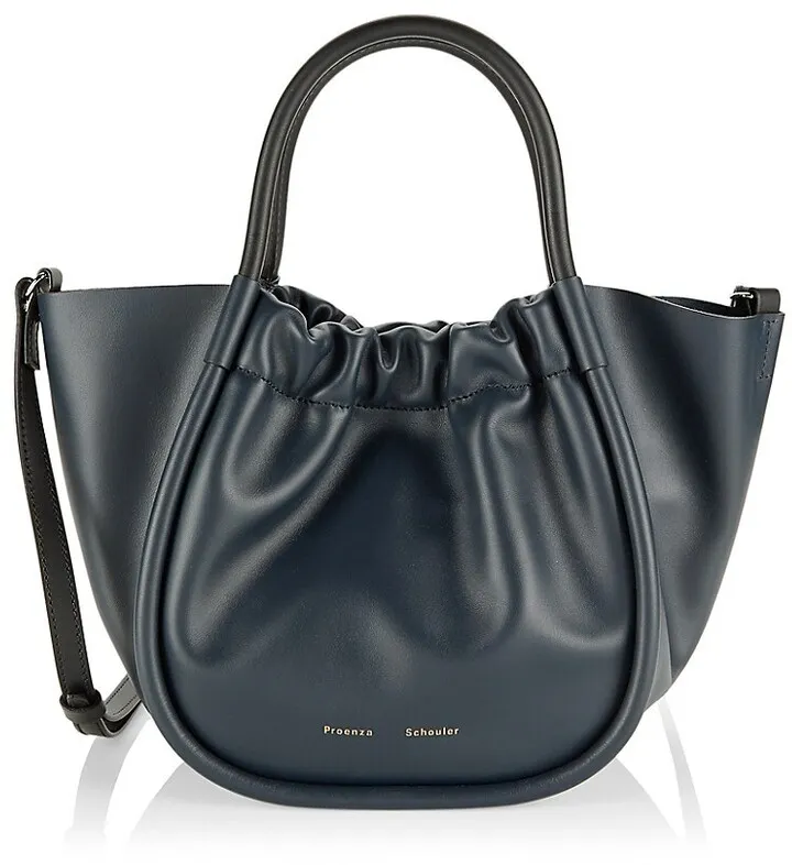 Small Ruched Leather Tote