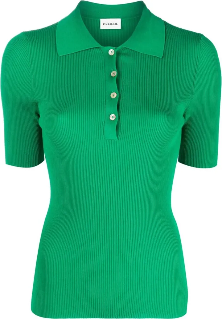 Fine-Ribbed Polo Shirt