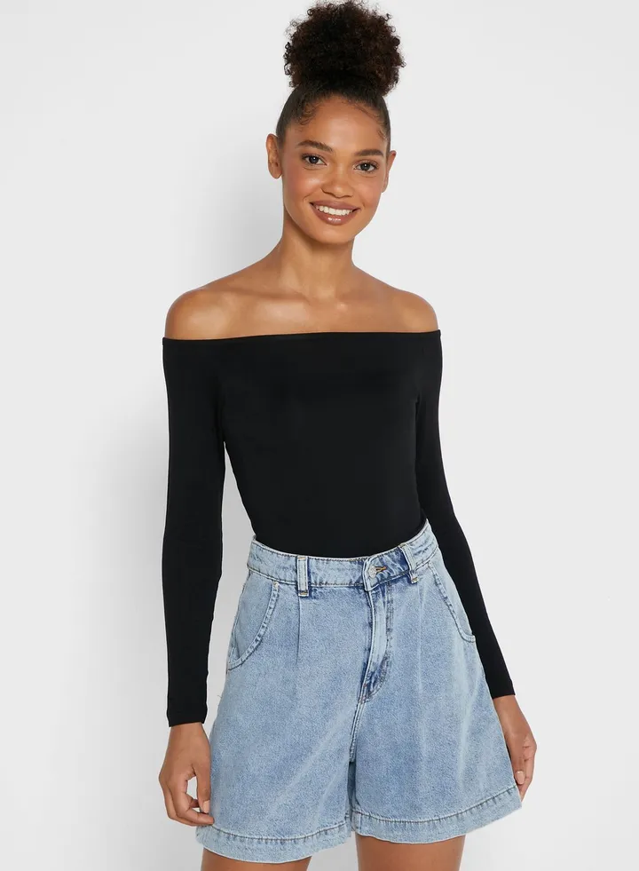 Off shoulder long Sleeve Top