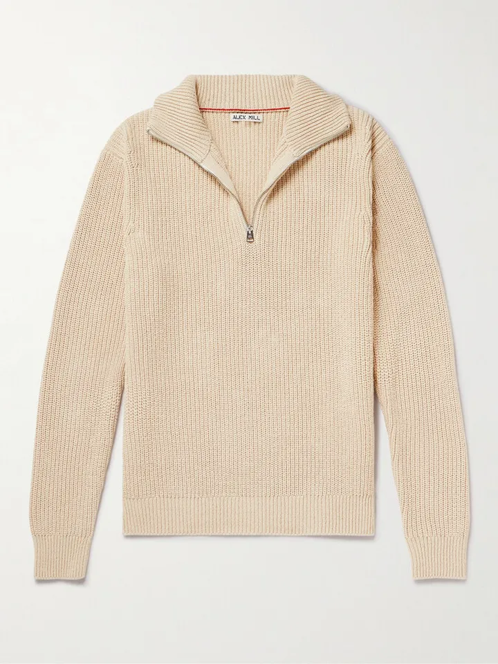 Half-Zip Cotton Sweater