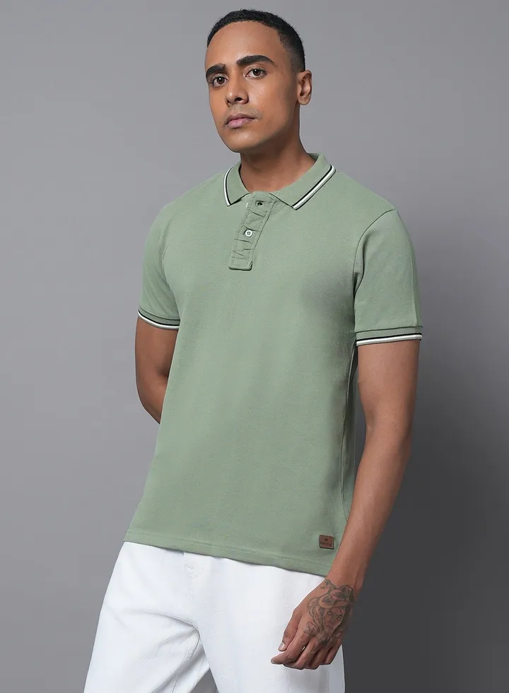 Polo Collar Short Sleeves Cotton Regular T-shirt