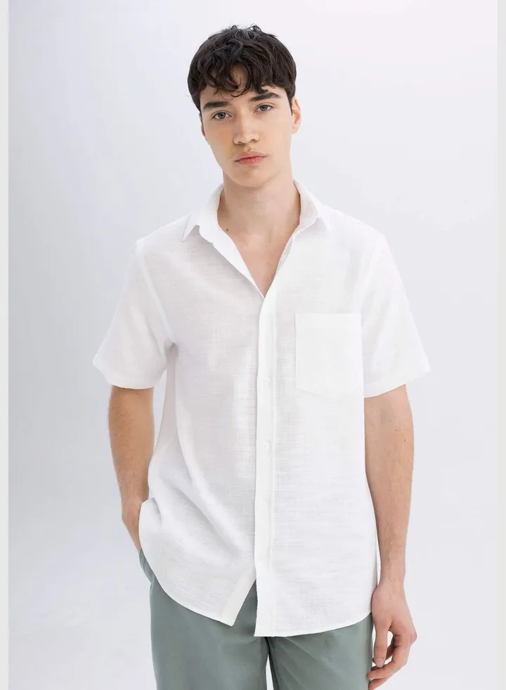 Regular Fit Shirt Collar Short Sleeve Shirt