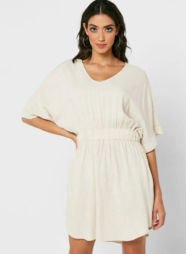 Pleat Detail Knitted Dress