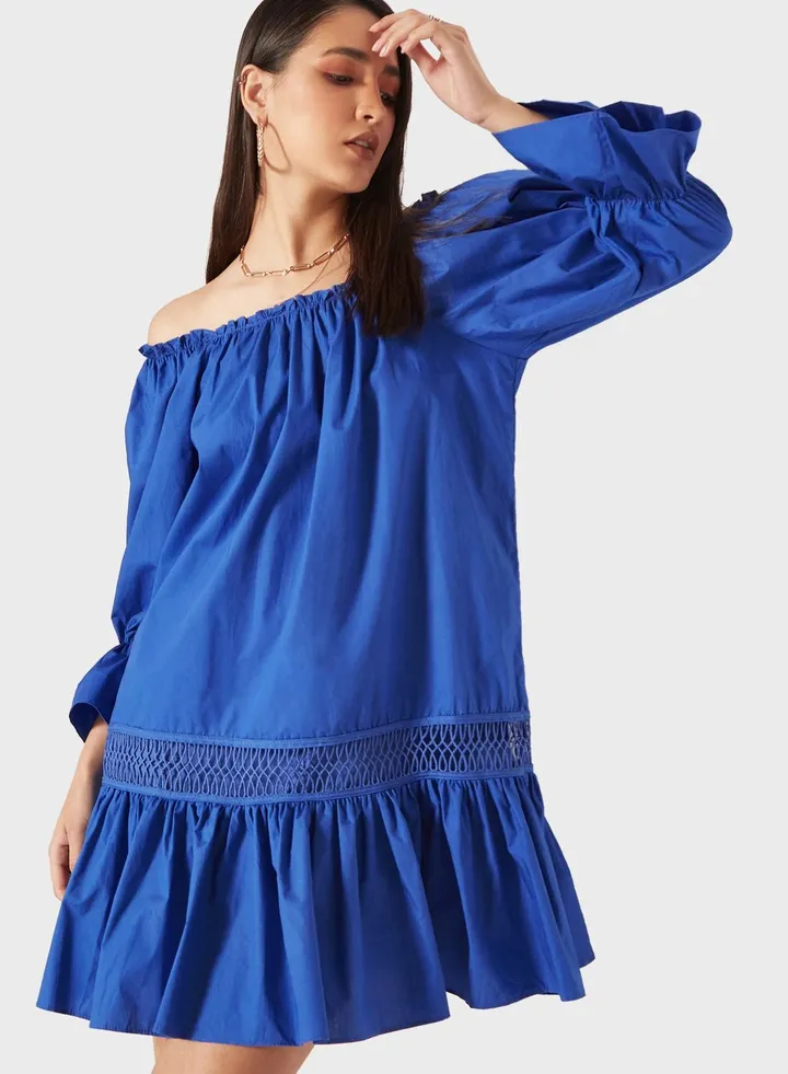 Lace Detail Tiered Dress