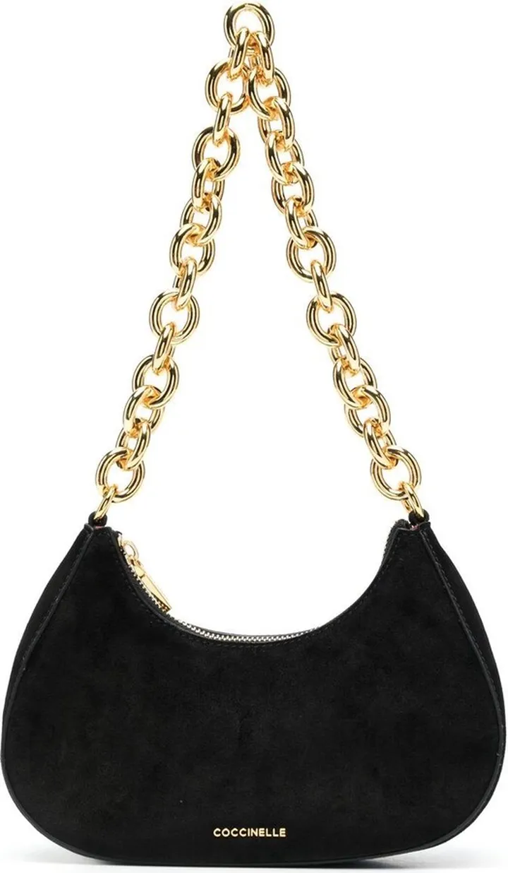 Chain-Embellished Shoulder Bag