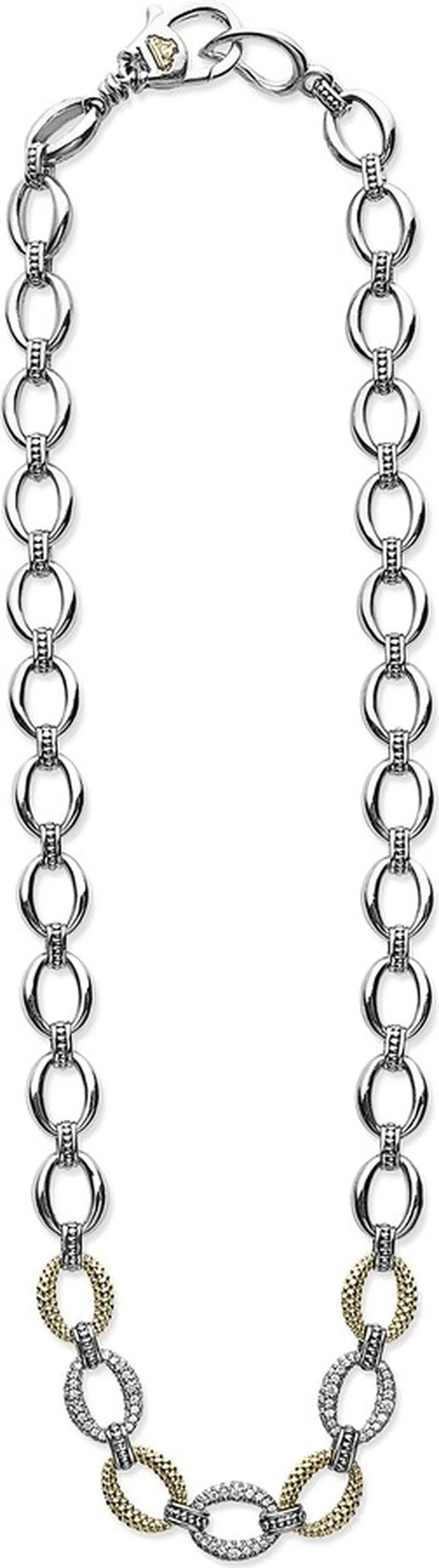 Caviar Lux Pavé Diamond Link Necklace