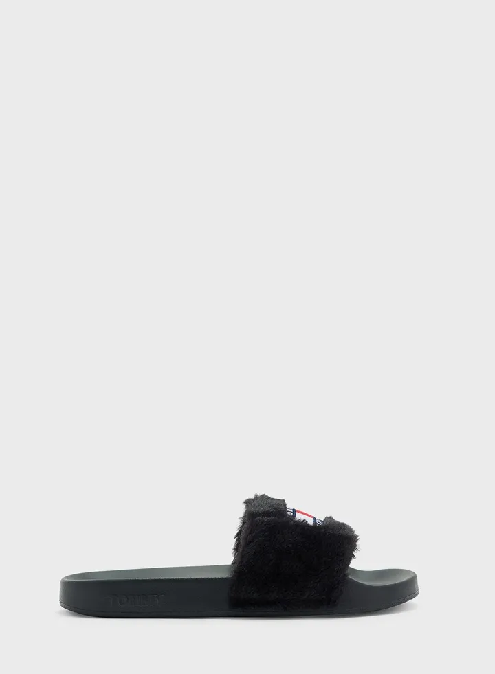 Fur Pool Slide Slippers