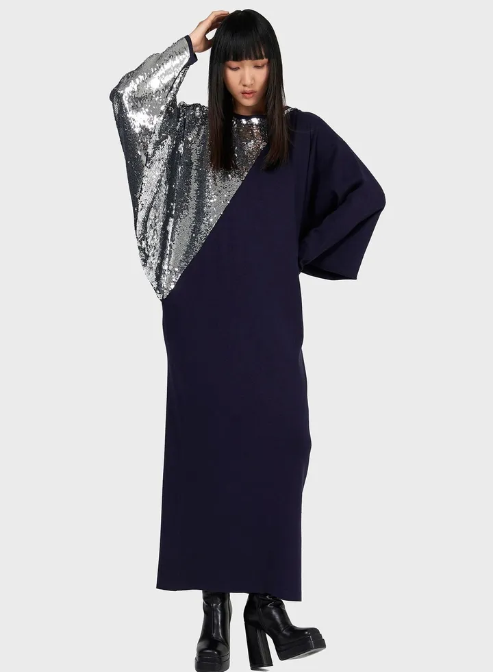 Sequin Embellished Batwing Kaftan