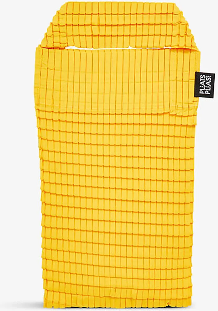 Womens Yellow Daily Pleated Woven Tote bag