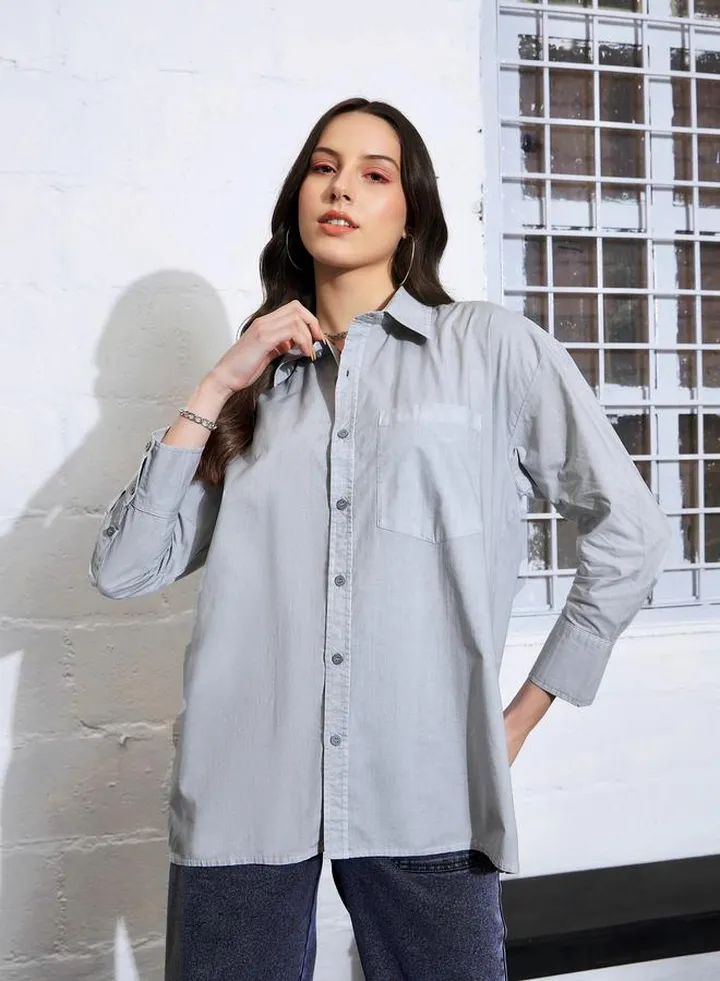 Chest Pocket Shirt with Long Sleeves