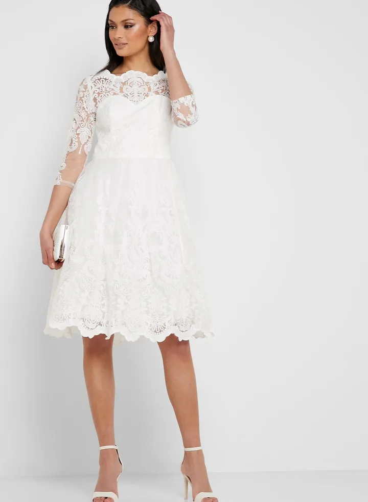 Scallop Edge Lace Dress