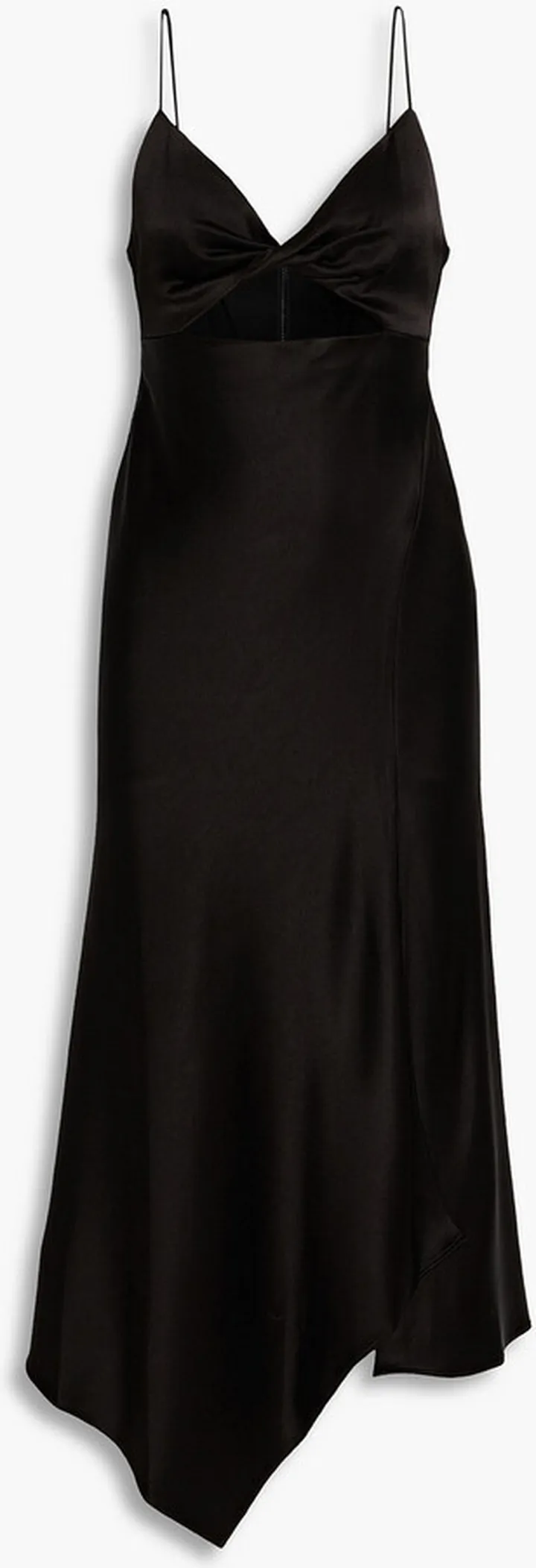 Harmony cutout satin-crepe midi dress