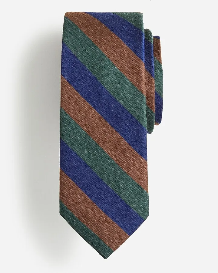 Multistripe silk tie