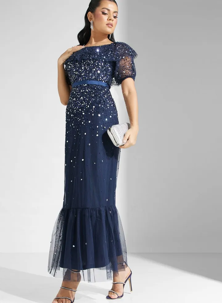 Bardot Sequin Tiered Dress