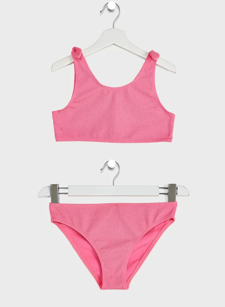 Kids Crinkle Bow Bikini