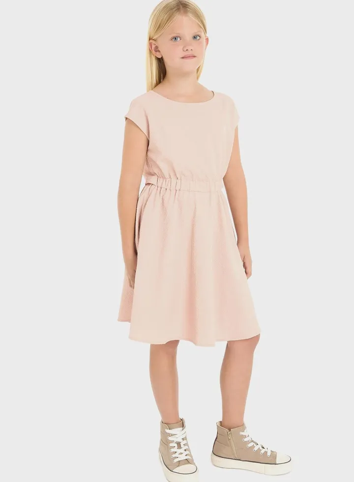 Kids Seersucker Fit & Flare Dress