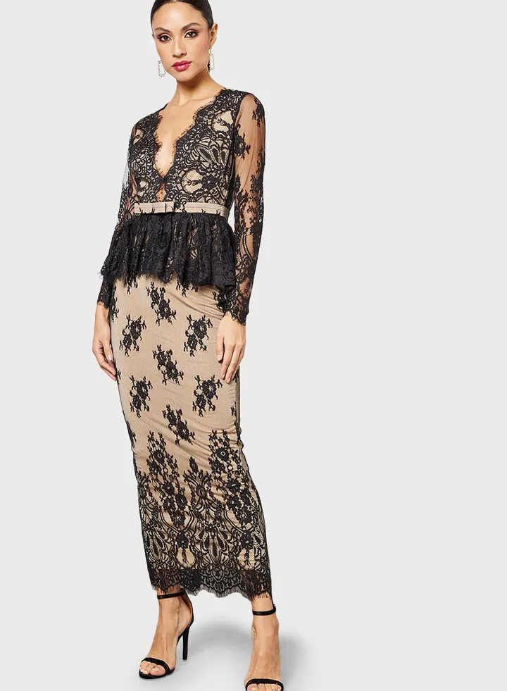 Peplum Lace Dress