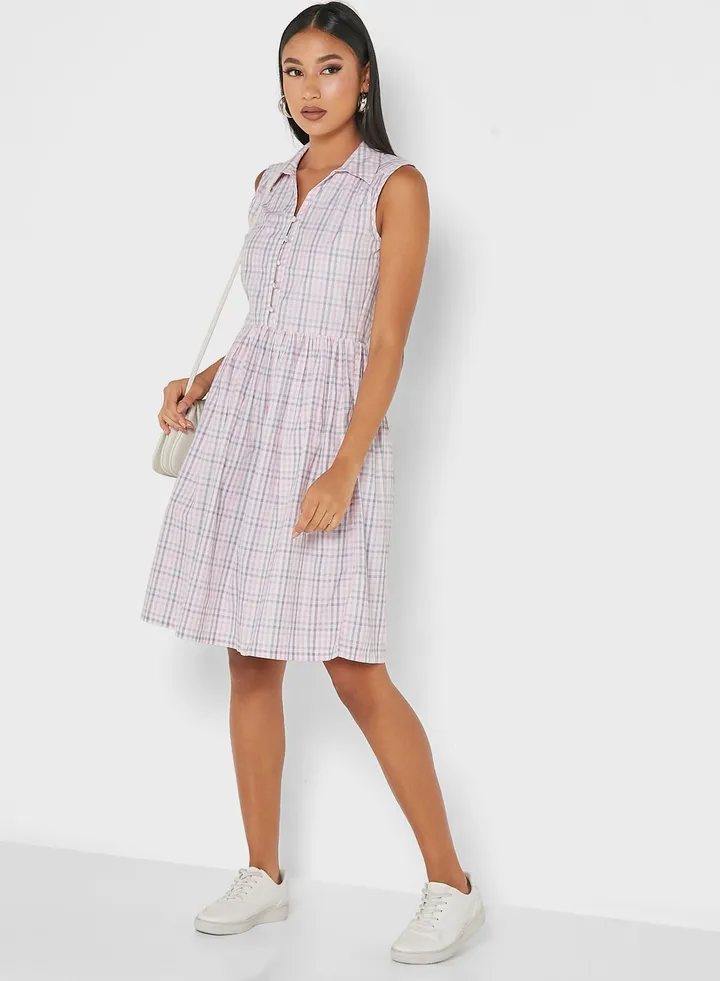 Pleated Shirt Dress