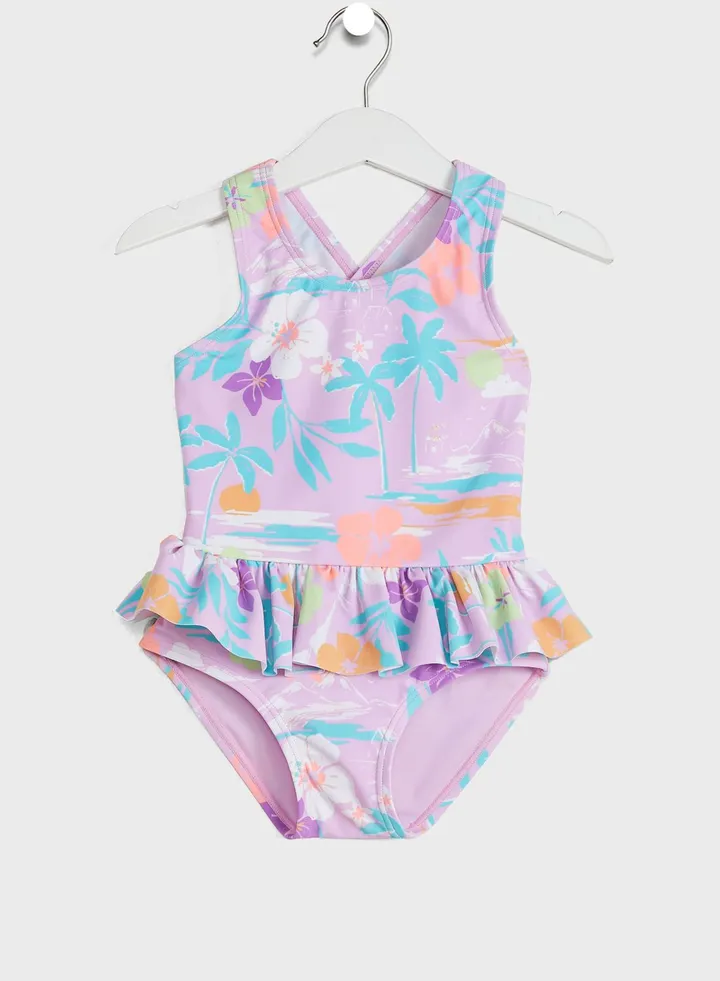 Kids Palm Print Swimsuit