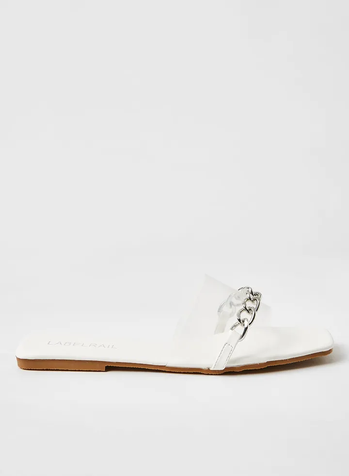 Chain Detail Flat Sandal