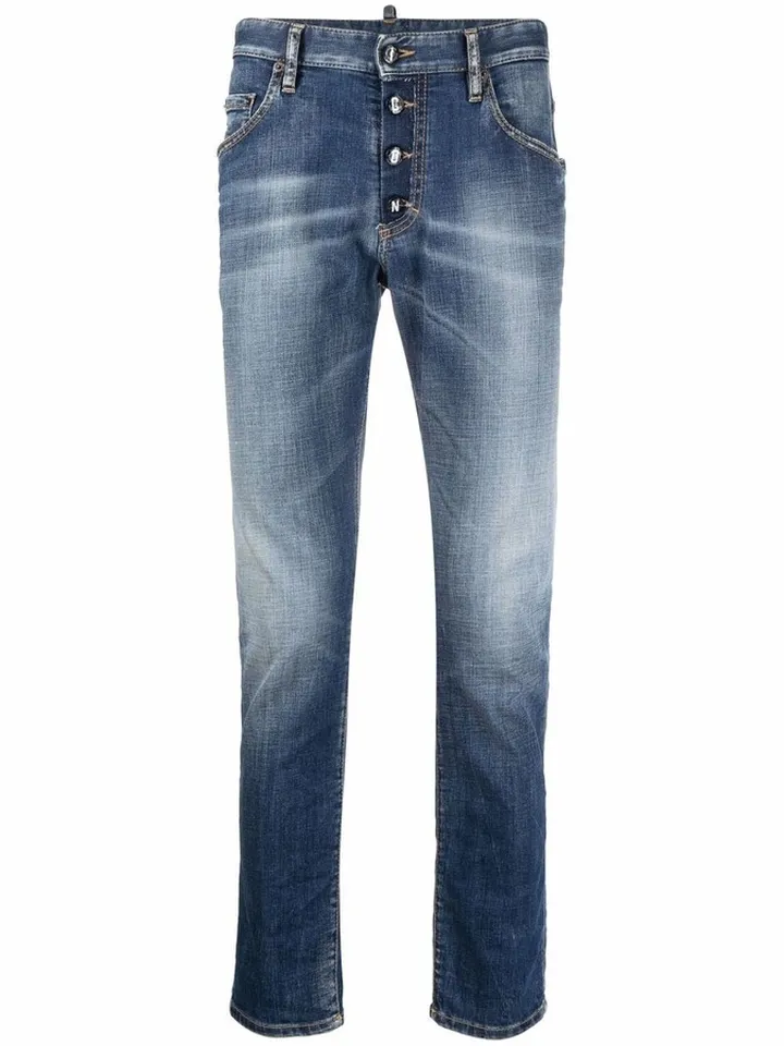 Faded-Effect Skinny Jeans